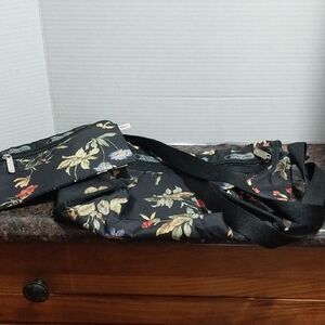 LeSportsac Black Floral Crossbody Bag